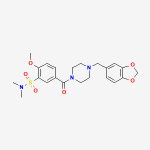 molecular formula C22H27N3O6S B7688140 3-(dimethylsulfamoyl)-4-methoxy-N-(2-methyl-3-nitrophenyl)benzamide 