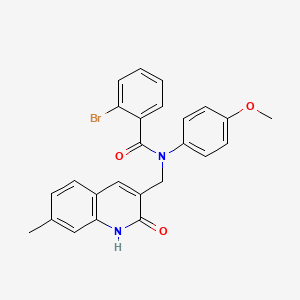 molecular formula C25H21BrN2O3 B7688155 2-bromo-N-((2-hydroxy-7-methylquinolin-3-yl)methyl)-N-(4-methoxyphenyl)benzamide 