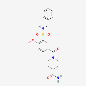 molecular formula C21H25N3O5S B7688224 5-[(4-acetamidophenyl)sulfamoyl]-N-ethyl-2-methylbenzamide 