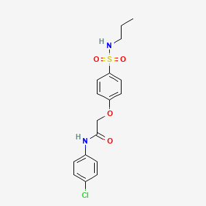 molecular formula C17H19ClN2O4S B7688248 N-(4-chlorophenyl)-2-(4-(N-propylsulfamoyl)phenoxy)acetamide 