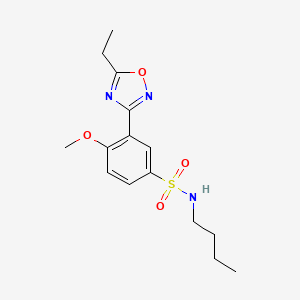 molecular formula C15H21N3O4S B7688258 N-butyl-3-(5-ethyl-1,2,4-oxadiazol-3-yl)-4-methoxybenzenesulfonamide 