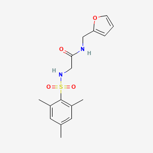 molecular formula C16H20N2O4S B7688265 N-(furan-2-ylmethyl)-2-(2,4,6-trimethylphenylsulfonamido)acetamide 