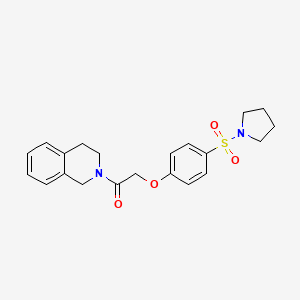 molecular formula C21H24N2O4S B7688284 1-(3,4-dihydroisoquinolin-2(1H)-yl)-2-(4-(pyrrolidin-1-ylsulfonyl)phenoxy)ethanone 