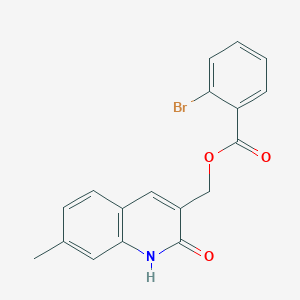 molecular formula C18H14BrNO3 B7688305 (2-hydroxy-7-methylquinolin-3-yl)methyl 2-bromobenzoate 
