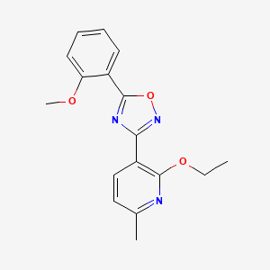 molecular formula C17H17N3O3 B7688317 3-(2-ethoxy-6-methylpyridin-3-yl)-5-(2-methoxyphenyl)-1,2,4-oxadiazole 