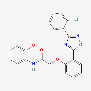 molecular formula C23H18ClN3O4 B7688345 2-(2-(3-(2-chlorophenyl)-1,2,4-oxadiazol-5-yl)phenoxy)-N-(2-methoxyphenyl)acetamide 