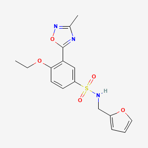 molecular formula C16H17N3O5S B7688349 4-ethoxy-N-(furan-2-ylmethyl)-3-(3-methyl-1,2,4-oxadiazol-5-yl)benzenesulfonamide 