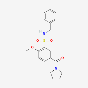 molecular formula C19H22N2O4S B7688382 3-(benzylsulfamoyl)-4-methoxy-N-(2-phenoxyphenyl)benzamide 