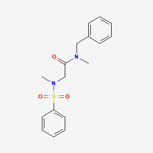 molecular formula C17H20N2O3S B7688431 N-(3-fluorophenyl)-2-(N-methylbenzenesulfonamido)acetamide 