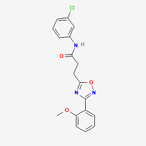 molecular formula C18H16ClN3O3 B7688448 N-(3-chlorophenyl)-3-(3-(2-methoxyphenyl)-1,2,4-oxadiazol-5-yl)propanamide 