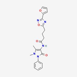 N-(1,5-dimethyl-3-oxo-2-phenyl-2,3-dihydro-1H-pyrazol-4-yl)-4-(3-(furan-2-yl)-1,2,4-oxadiazol-5-yl)butanamide