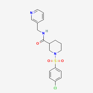 molecular formula C18H20ClN3O3S B7688477 1-(4-chlorobenzenesulfonyl)-3-(pyrrolidine-1-carbonyl)piperidine 