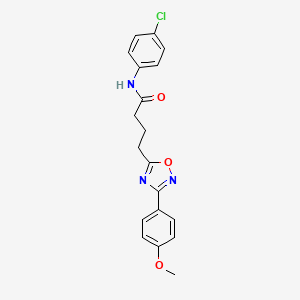 molecular formula C19H18ClN3O3 B7688552 N-(4-chlorophenyl)-4-(3-(4-methoxyphenyl)-1,2,4-oxadiazol-5-yl)butanamide 