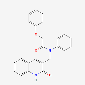 molecular formula C24H20N2O3 B7688567 N-((2-hydroxyquinolin-3-yl)methyl)-2-phenoxy-N-phenylacetamide 
