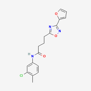 molecular formula C17H16ClN3O3 B7688575 N-(3-chloro-4-methylphenyl)-4-(3-(furan-2-yl)-1,2,4-oxadiazol-5-yl)butanamide 