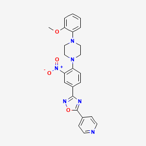 molecular formula C24H22N6O4 B7688601 3-(4-(4-(2-methoxyphenyl)piperazin-1-yl)-3-nitrophenyl)-5-(pyridin-4-yl)-1,2,4-oxadiazole 
