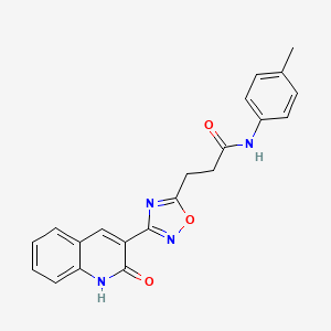 3-(3-(2-hydroxyquinolin-3-yl)-1,2,4-oxadiazol-5-yl)-N-(p-tolyl)propanamide