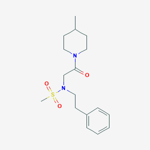 molecular formula C17H26N2O3S B7688711 N-(2-(4-methylpiperidin-1-yl)-2-oxoethyl)-N-phenethylmethanesulfonamide 