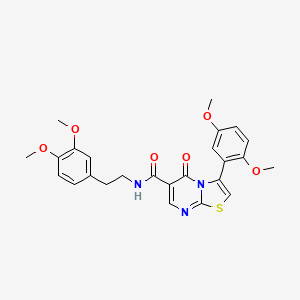 molecular formula C25H25N3O6S B7688720 3-(2,5-dimethoxyphenyl)-N-(3,4-dimethylphenyl)-5-oxo-5H-[1,3]thiazolo[3,2-a]pyrimidine-6-carboxamide 