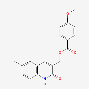 molecular formula C19H17NO4 B7688728 (2-hydroxy-6-methylquinolin-3-yl)methyl 4-methoxybenzoate 
