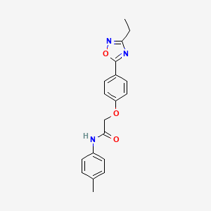 molecular formula C19H19N3O3 B7688734 2-(4-(3-ethyl-1,2,4-oxadiazol-5-yl)phenoxy)-N-(p-tolyl)acetamide 