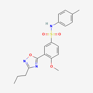 4-methoxy-3-(3-propyl-1,2,4-oxadiazol-5-yl)-N-(p-tolyl)benzenesulfonamide