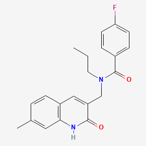 4-fluoro-N-((2-hydroxy-7-methylquinolin-3-yl)methyl)-N-propylbenzamide