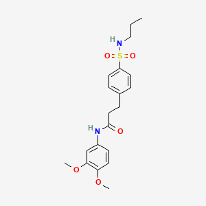 molecular formula C20H26N2O5S B7688761 N-(3,4-dimethoxyphenyl)-3-(4-(N-propylsulfamoyl)phenyl)propanamide 