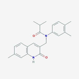 N-(3,4-dimethylphenyl)-N-((2-hydroxy-7-methylquinolin-3-yl)methyl)isobutyramide