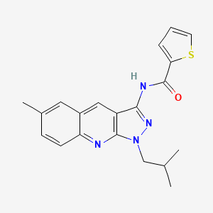 molecular formula C20H20N4OS B7688789 N-(1-isobutyl-6-methyl-1H-pyrazolo[3,4-b]quinolin-3-yl)thiophene-2-carboxamide 