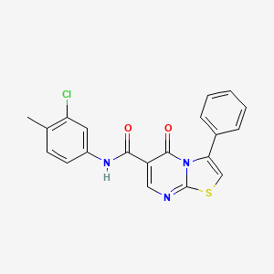 molecular formula C20H14ClN3O2S B7688801 5-oxo-N-(4-phenoxyphenyl)-3-phenyl-5H-[1,3]thiazolo[3,2-a]pyrimidine-6-carboxamide 