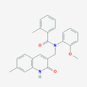 molecular formula C26H24N2O3 B7688807 N-((2-hydroxy-7-methylquinolin-3-yl)methyl)-N-(2-methoxyphenyl)-2-methylbenzamide 