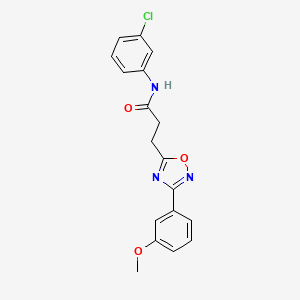 molecular formula C18H16ClN3O3 B7688811 N-(3-chlorophenyl)-3-(3-(3-methoxyphenyl)-1,2,4-oxadiazol-5-yl)propanamide 