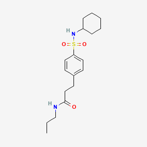 molecular formula C18H28N2O3S B7688813 3-(4-(N-cyclohexylsulfamoyl)phenyl)-N-propylpropanamide 