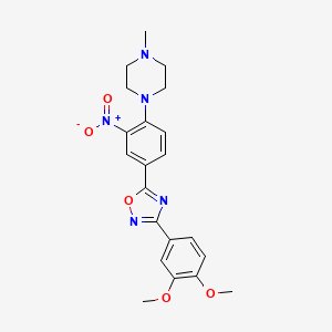 3-(3,4-dimethoxyphenyl)-5-(4-(4-methylpiperazin-1-yl)-3-nitrophenyl)-1,2,4-oxadiazole