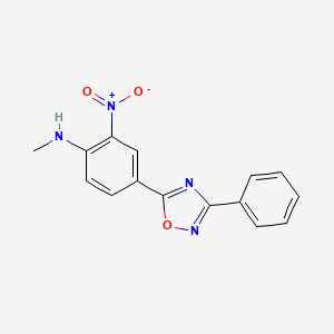 molecular formula C15H12N4O3 B7688834 N-methyl-2-nitro-4-(3-phenyl-1,2,4-oxadiazol-5-yl)aniline 