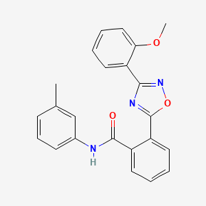 molecular formula C23H19N3O3 B7688835 2-(3-(2-methoxyphenyl)-1,2,4-oxadiazol-5-yl)-N-(m-tolyl)benzamide 