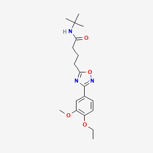 molecular formula C19H27N3O4 B7688852 N-(tert-butyl)-4-(3-(4-ethoxy-3-methoxyphenyl)-1,2,4-oxadiazol-5-yl)butanamide 