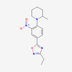 3-ethyl-5-(4-(2-methylpiperidin-1-yl)-3-nitrophenyl)-1,2,4-oxadiazole