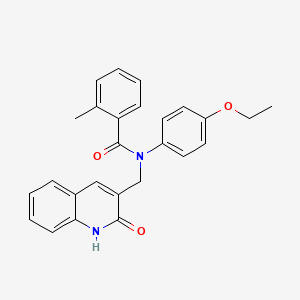 molecular formula C26H24N2O3 B7688865 N-(4-ethoxyphenyl)-N-((2-hydroxyquinolin-3-yl)methyl)-2-methylbenzamide 