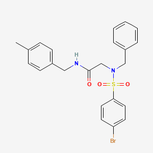 molecular formula C23H23BrN2O3S B7688895 N-(2H-1,3-benzodioxol-5-yl)-4-methoxy-3-(pyrrolidine-1-sulfonyl)benzamide 