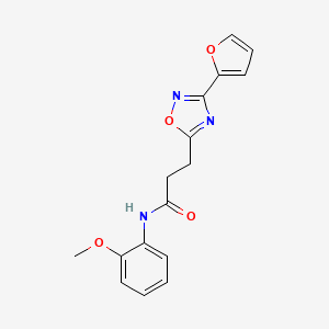 molecular formula C16H15N3O4 B7688897 3-(3-(furan-2-yl)-1,2,4-oxadiazol-5-yl)-N-(2-methoxyphenyl)propanamide 