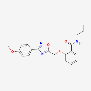 molecular formula C20H19N3O4 B7688901 N-allyl-2-((3-(4-methoxyphenyl)-1,2,4-oxadiazol-5-yl)methoxy)benzamide 