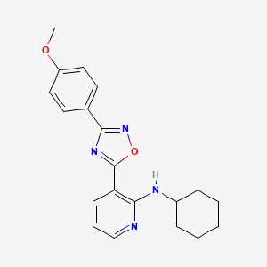 molecular formula C20H22N4O2 B7688918 N-cyclohexyl-3-(3-(4-methoxyphenyl)-1,2,4-oxadiazol-5-yl)pyridin-2-amine 