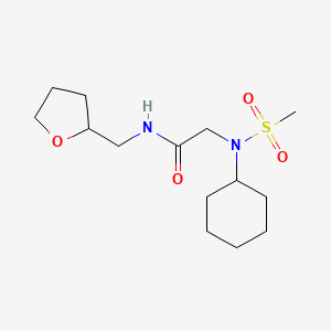 molecular formula C14H26N2O4S B7688925 N-[(2-chlorophenyl)methyl]-2-(N-cyclohexylmethanesulfonamido)acetamide 