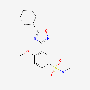 molecular formula C17H23N3O4S B7688939 3-(5-cyclohexyl-1,2,4-oxadiazol-3-yl)-4-methoxy-N,N-dimethylbenzenesulfonamide 
