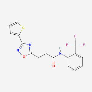 3-(3-(thiophen-2-yl)-1,2,4-oxadiazol-5-yl)-N-(2-(trifluoromethyl)phenyl)propanamide