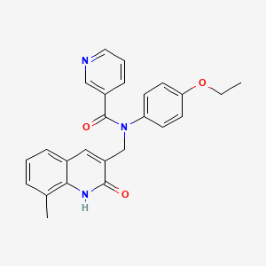 molecular formula C25H23N3O3 B7688979 N-(4-ethoxyphenyl)-N-((2-hydroxy-8-methylquinolin-3-yl)methyl)nicotinamide 