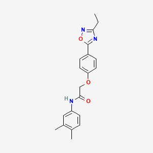 molecular formula C20H21N3O3 B7688987 N-(3,4-dimethylphenyl)-2-(4-(3-ethyl-1,2,4-oxadiazol-5-yl)phenoxy)acetamide 