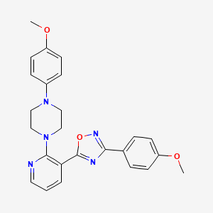 molecular formula C25H25N5O3 B7688997 3-(4-methoxyphenyl)-5-(2-(4-(4-methoxyphenyl)piperazin-1-yl)pyridin-3-yl)-1,2,4-oxadiazole 